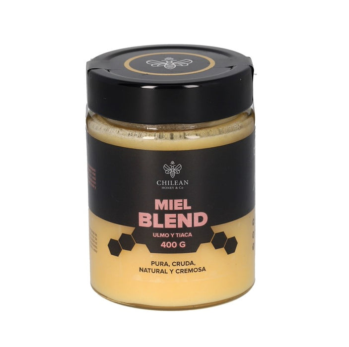 Miel blend 400 g en frasco de vidrio.