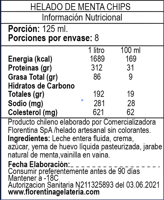 HELADO MENTA CHIPS